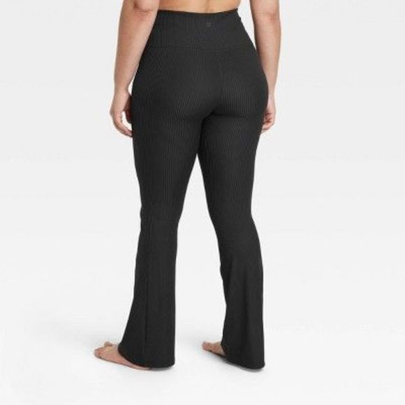 Women's Rib Flare Leggings - All in Motion Black S - Picture 3 of 4
